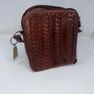 Unisex Vintage Etienne Aigner Geniune Braided Leather Travel Cross Body Bag